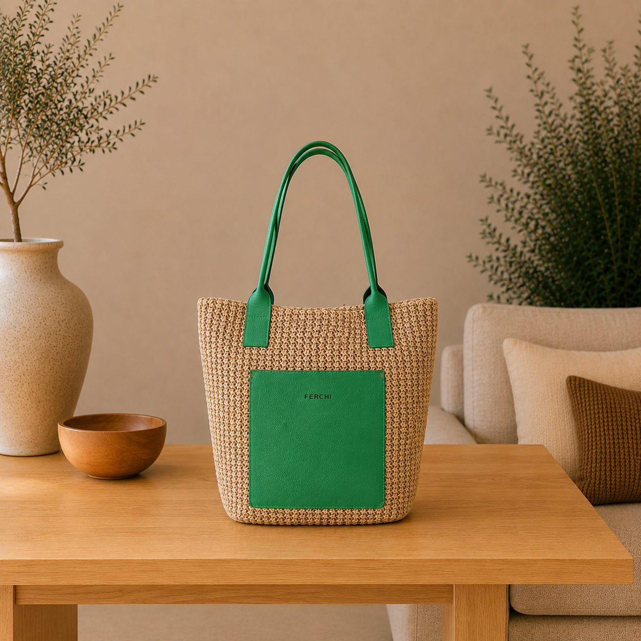 Sac bi matière vert