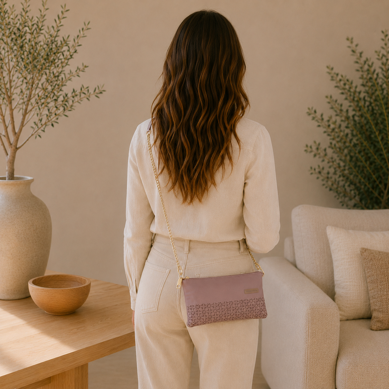 Sac en cuir "nude"
