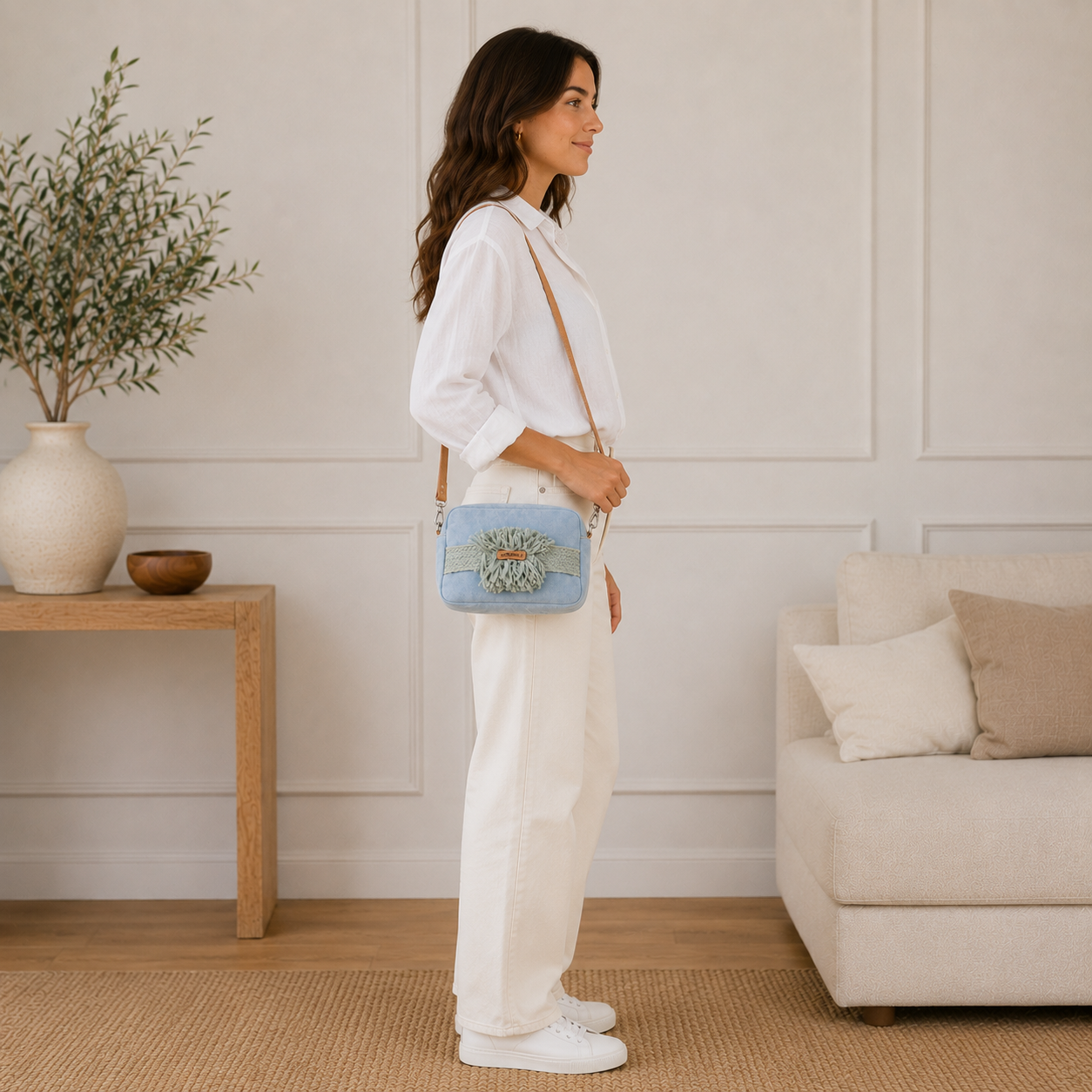 Sac bandoulière bleu ciel