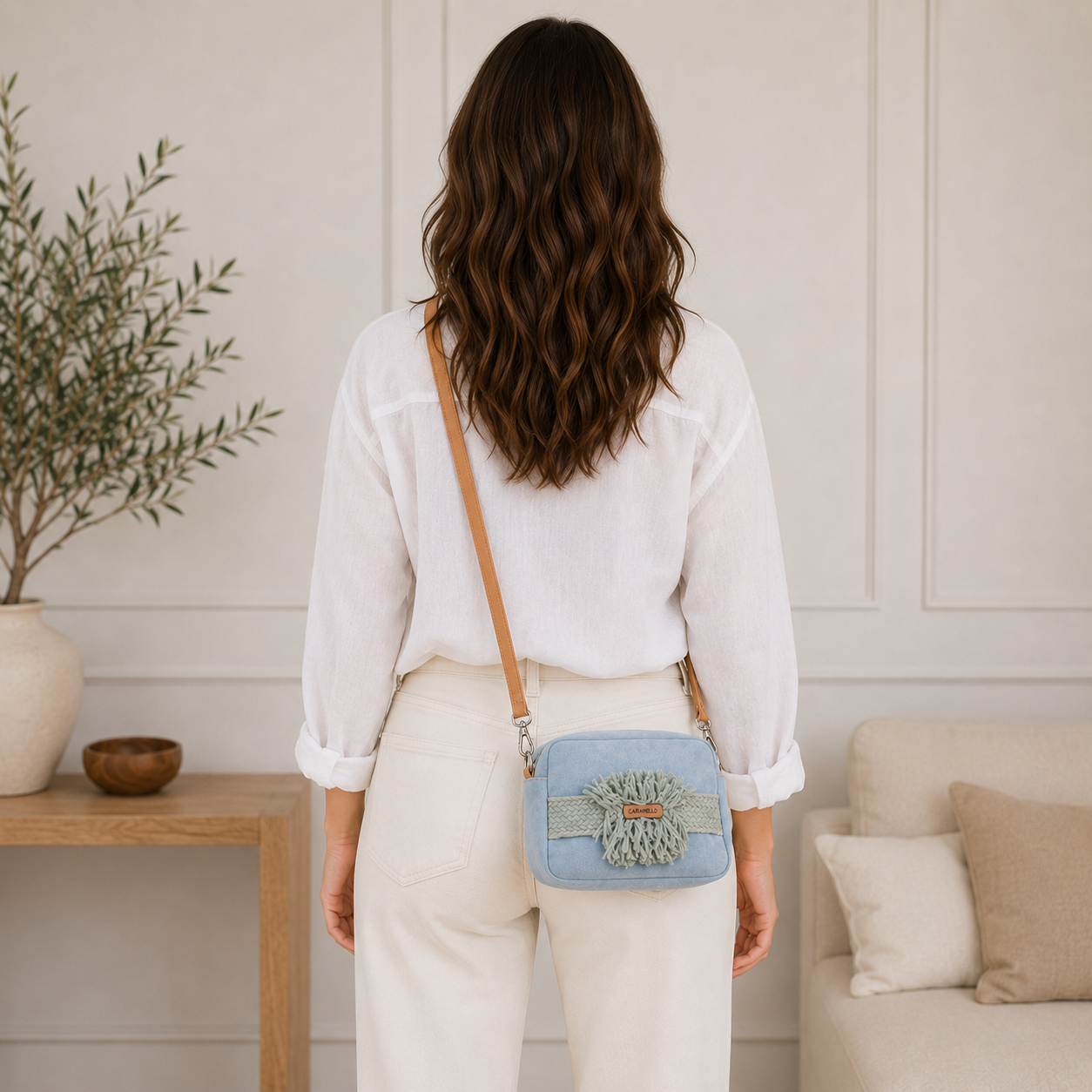 Sac bandoulière bleu ciel