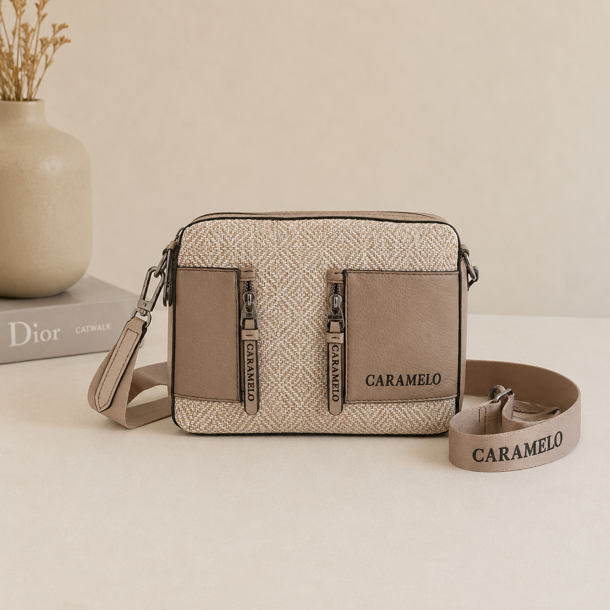 Sacoche bandoulière beige