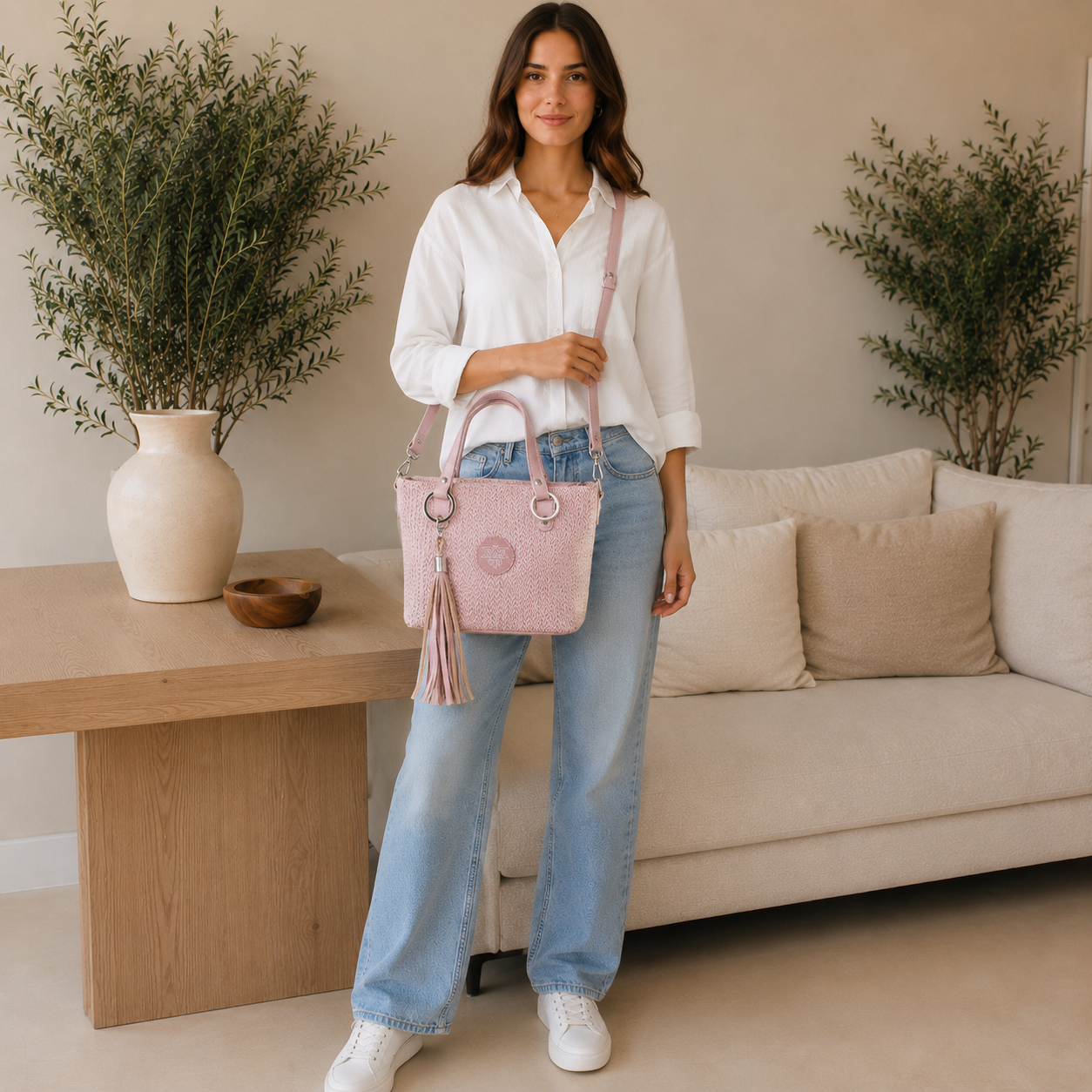 Sac bandoulière rose