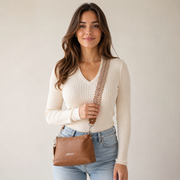 Sac à main en cuir marron