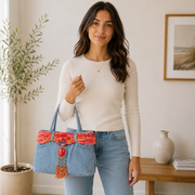 Sac à main en jean Rouge