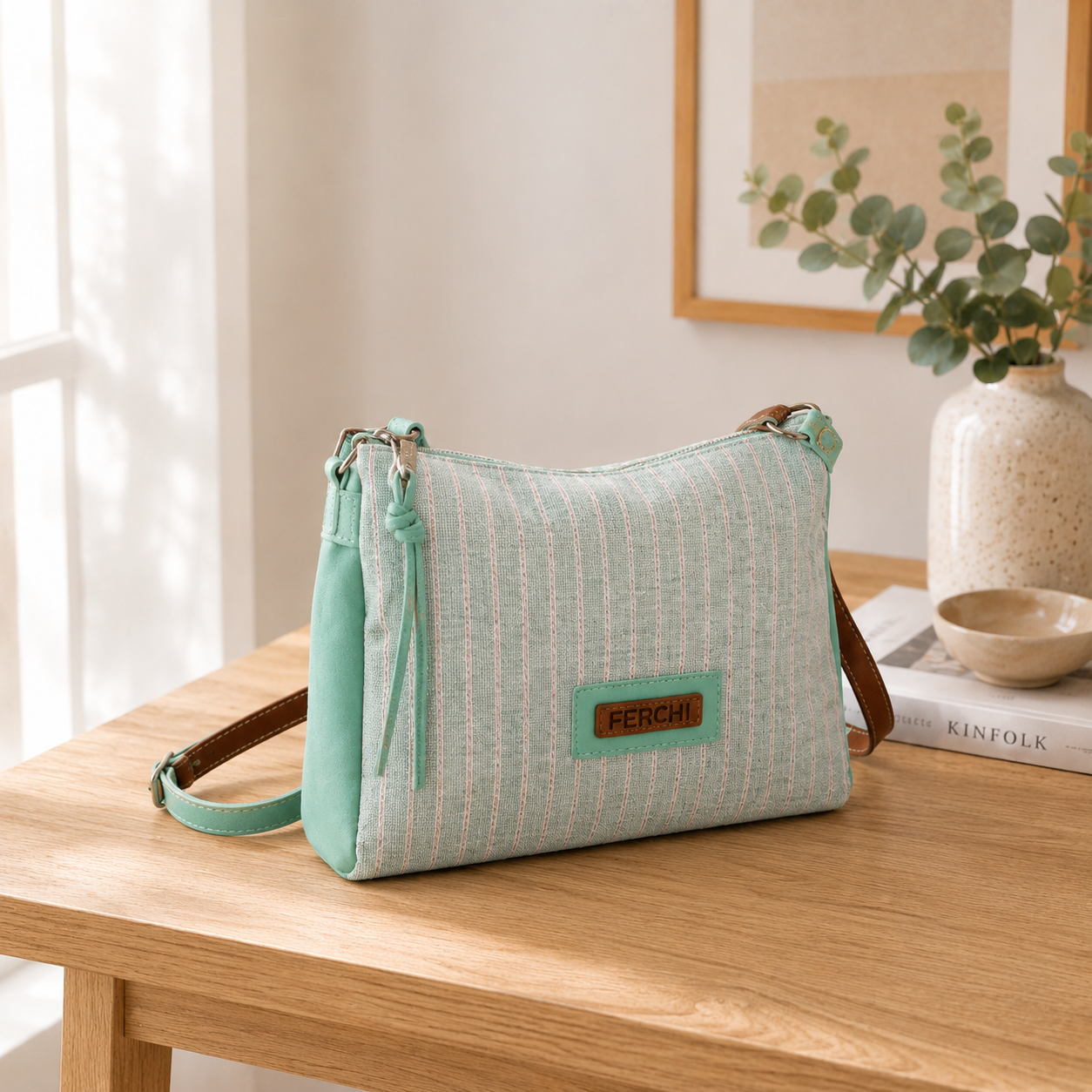 Sac à main vert sauge