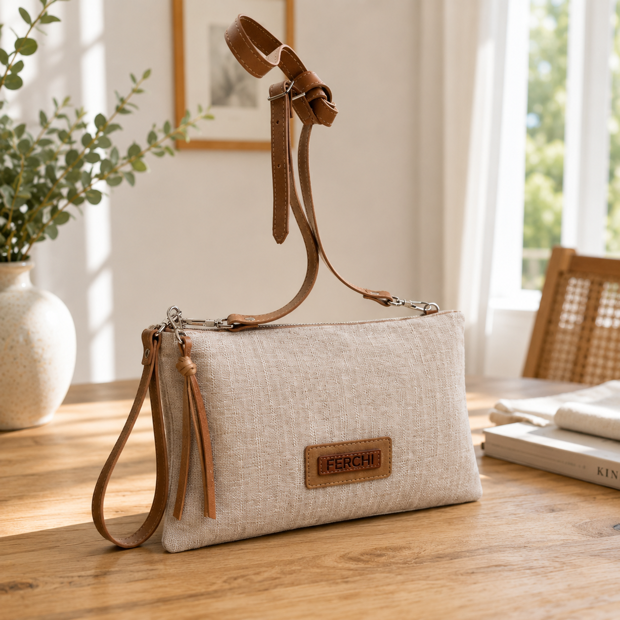 Sac à main beige