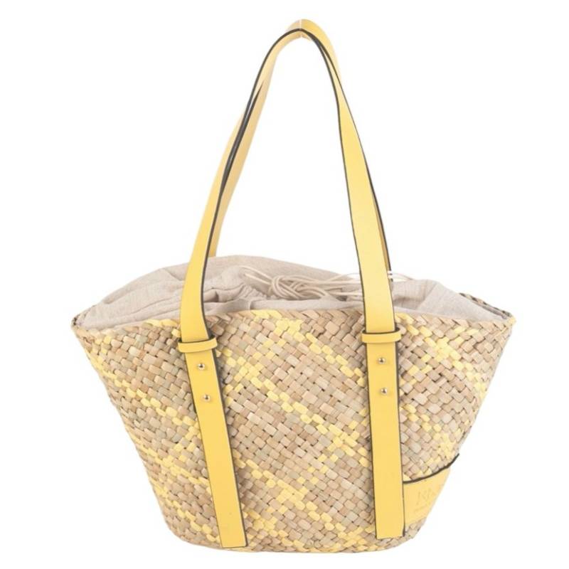 Sac bandoulière jaune avec pochon