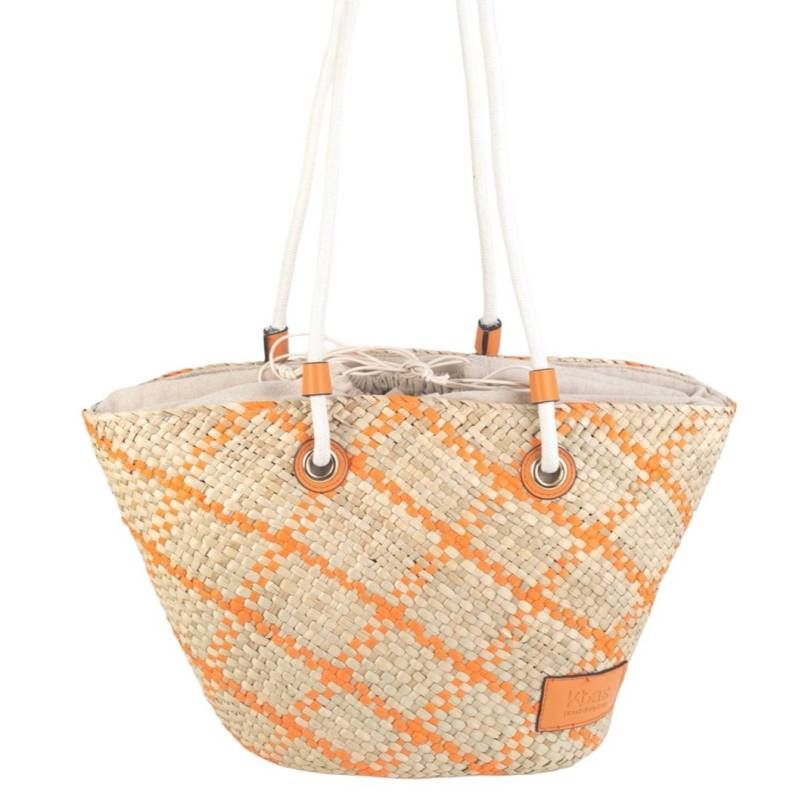 Cabas tressé orange