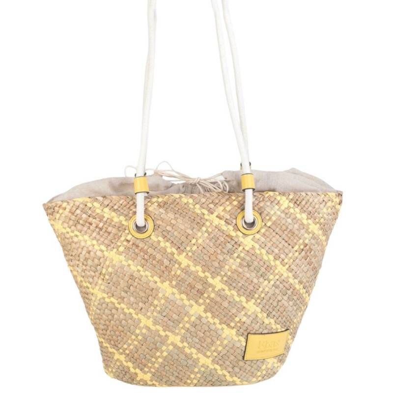 Cabas tressé jaune