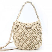 Sac à main allongé cordes Beige