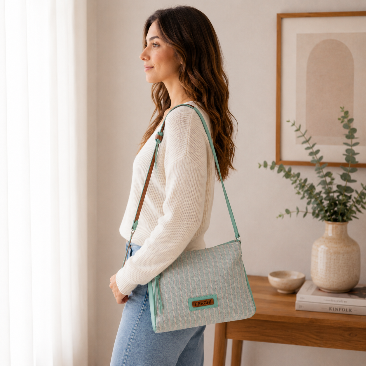 Sac à main vert sauge