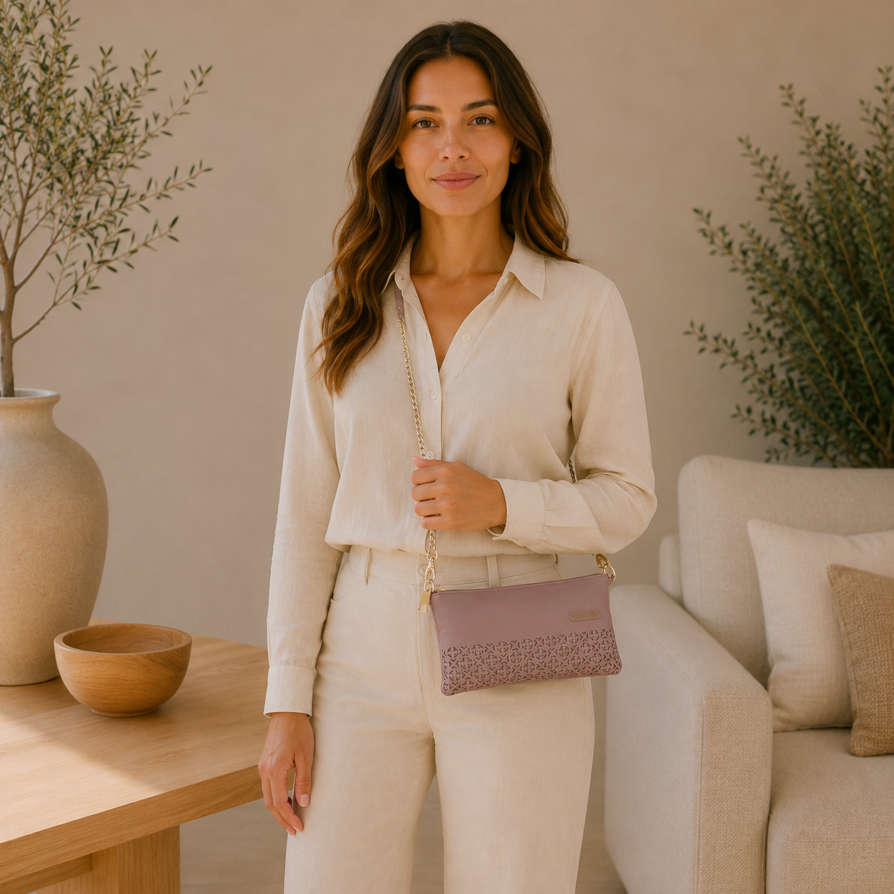 Sac en cuir "nude"