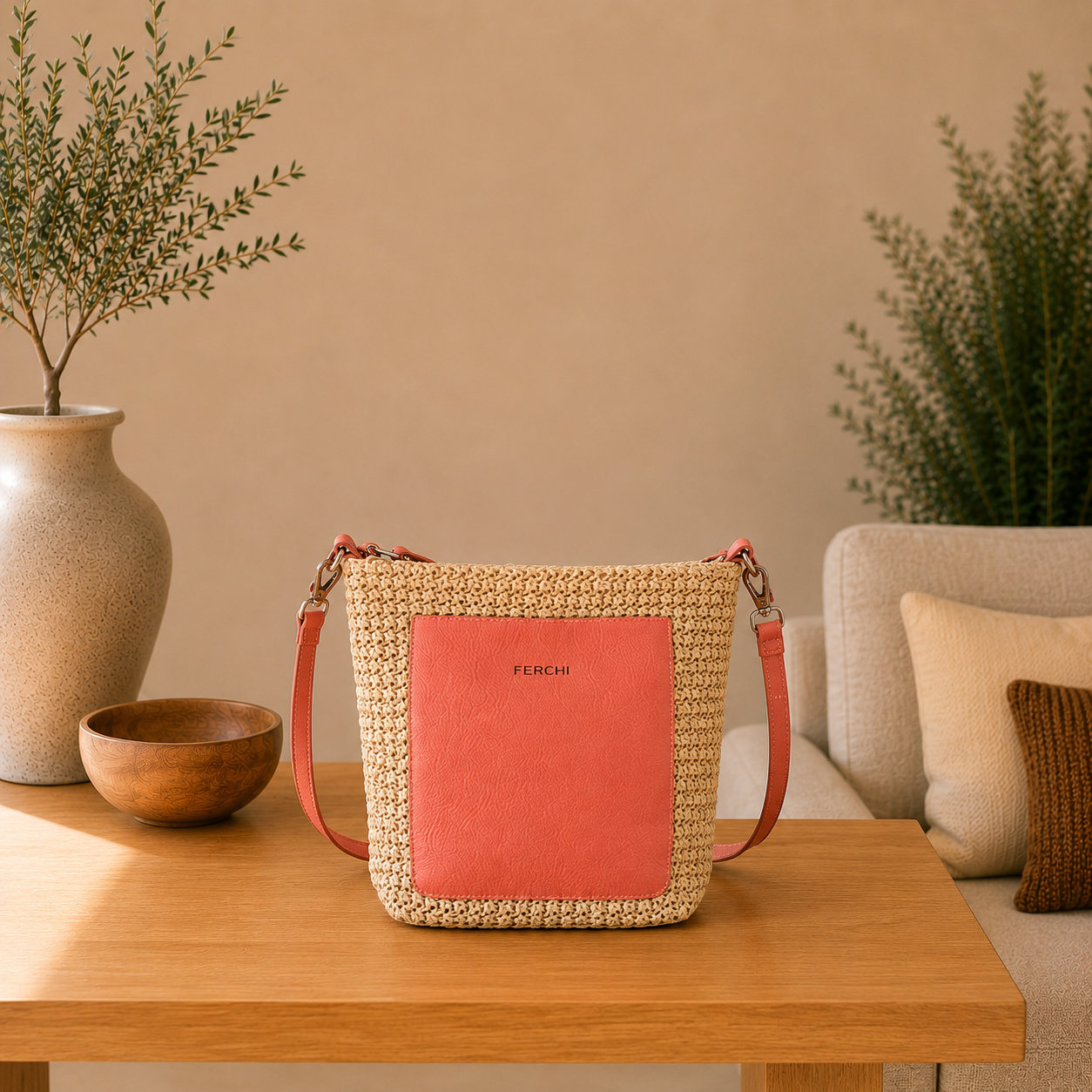 Sac bi matière "Corail"