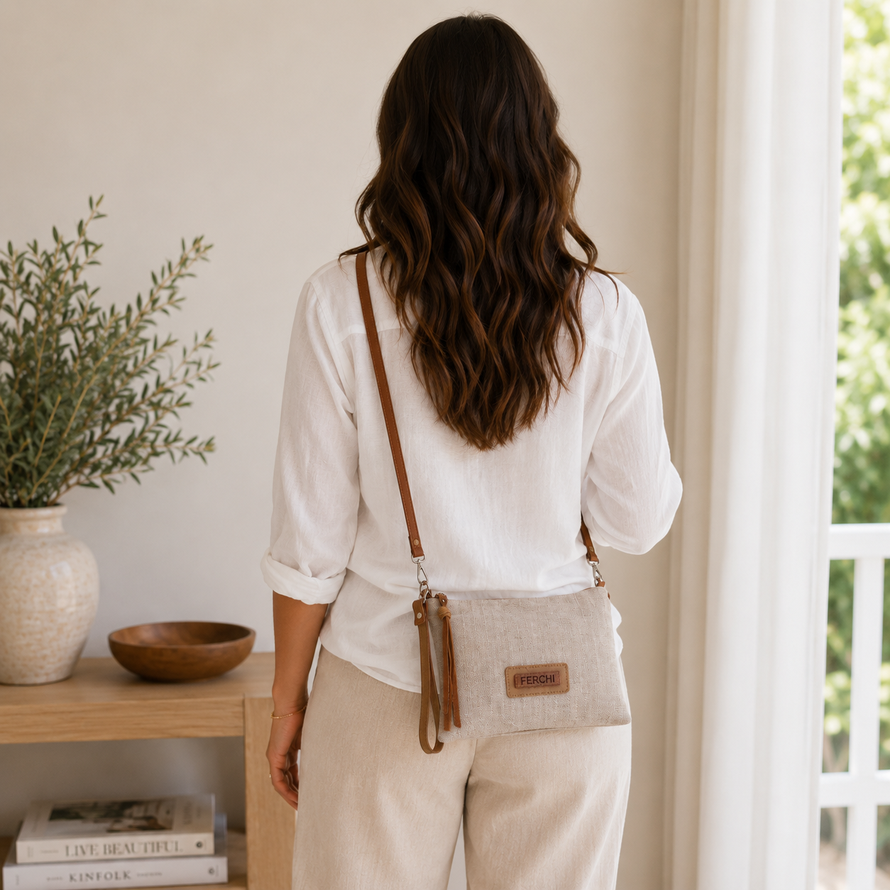 Sac à main beige
