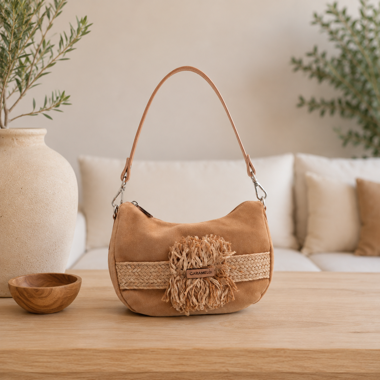 Sac bandoulière camel