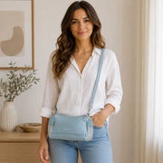 Sac à main en cuir turquoise