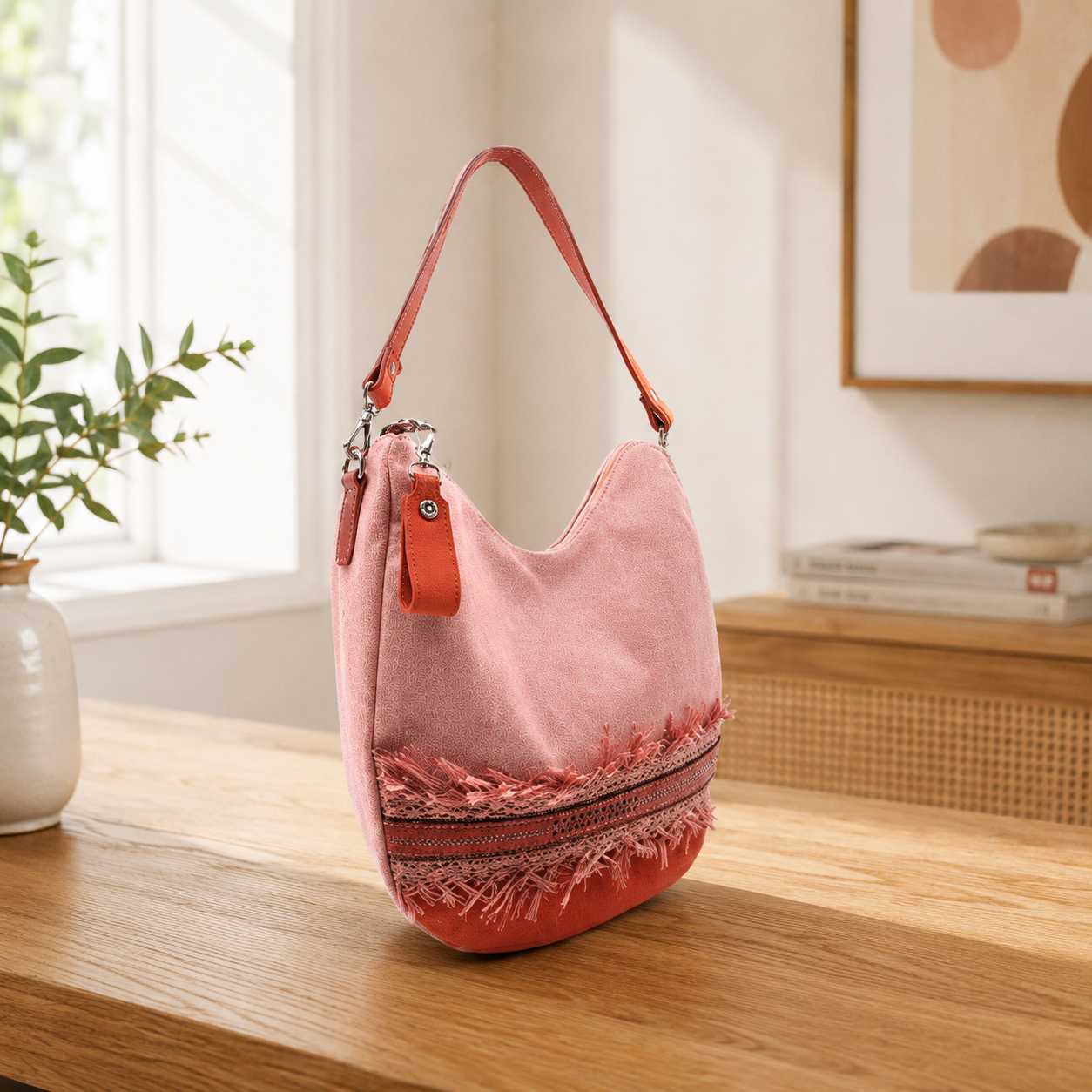 Sac à main corail
