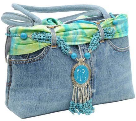 Sac à main en jean Bleu