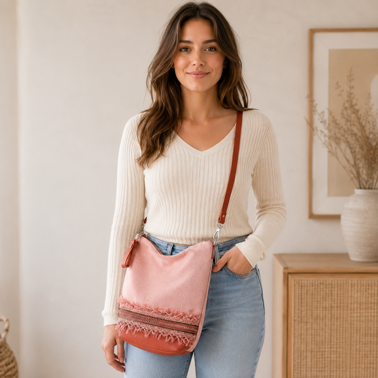 Sac à main corail