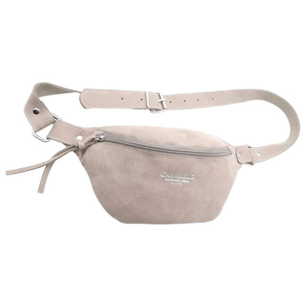 Sac banane en cuir beige