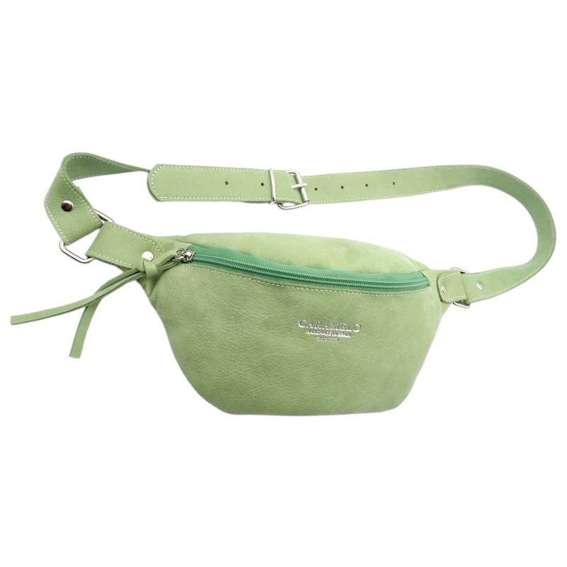Sac banane en cuir vert
