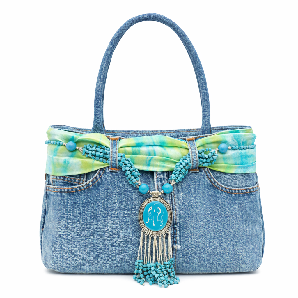 Sac à main en jean Bleu