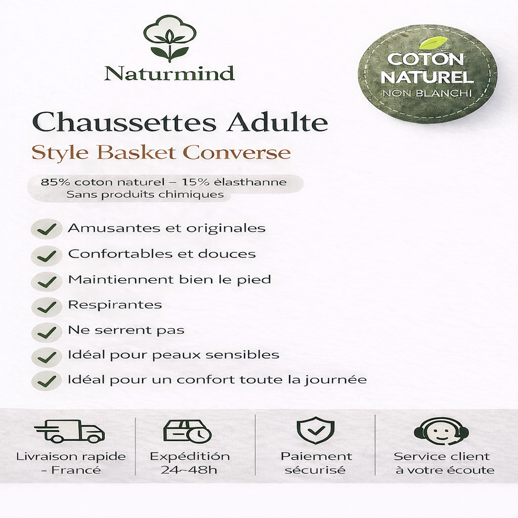 Chaussettes Canvas Gris Clair Adulte