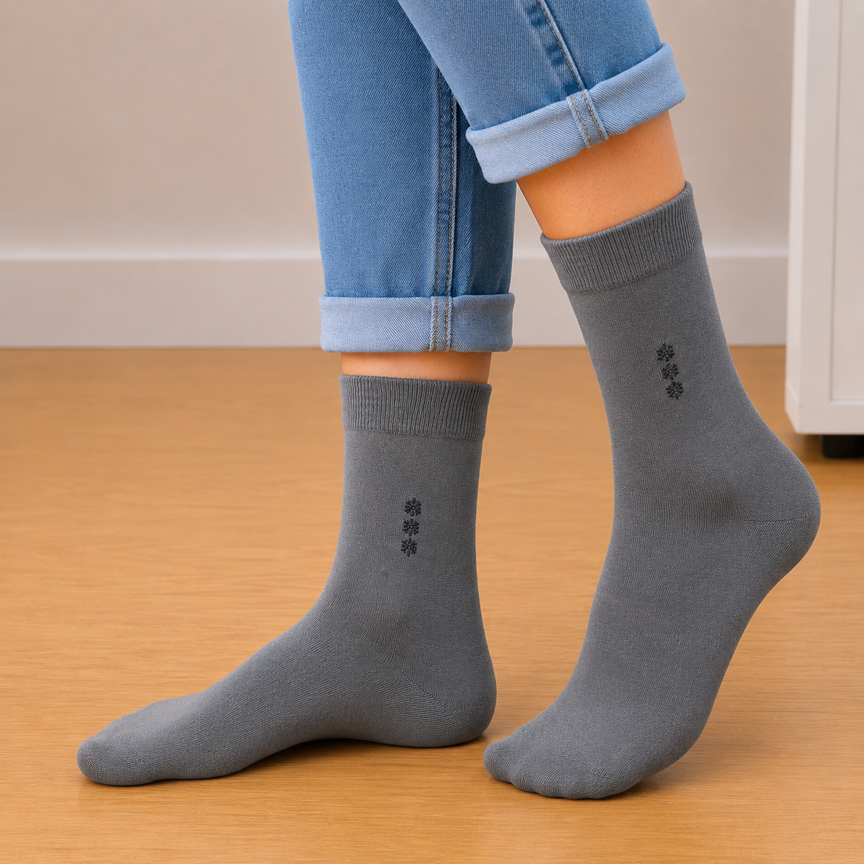 Chaussettes fines  longues Gris Clair