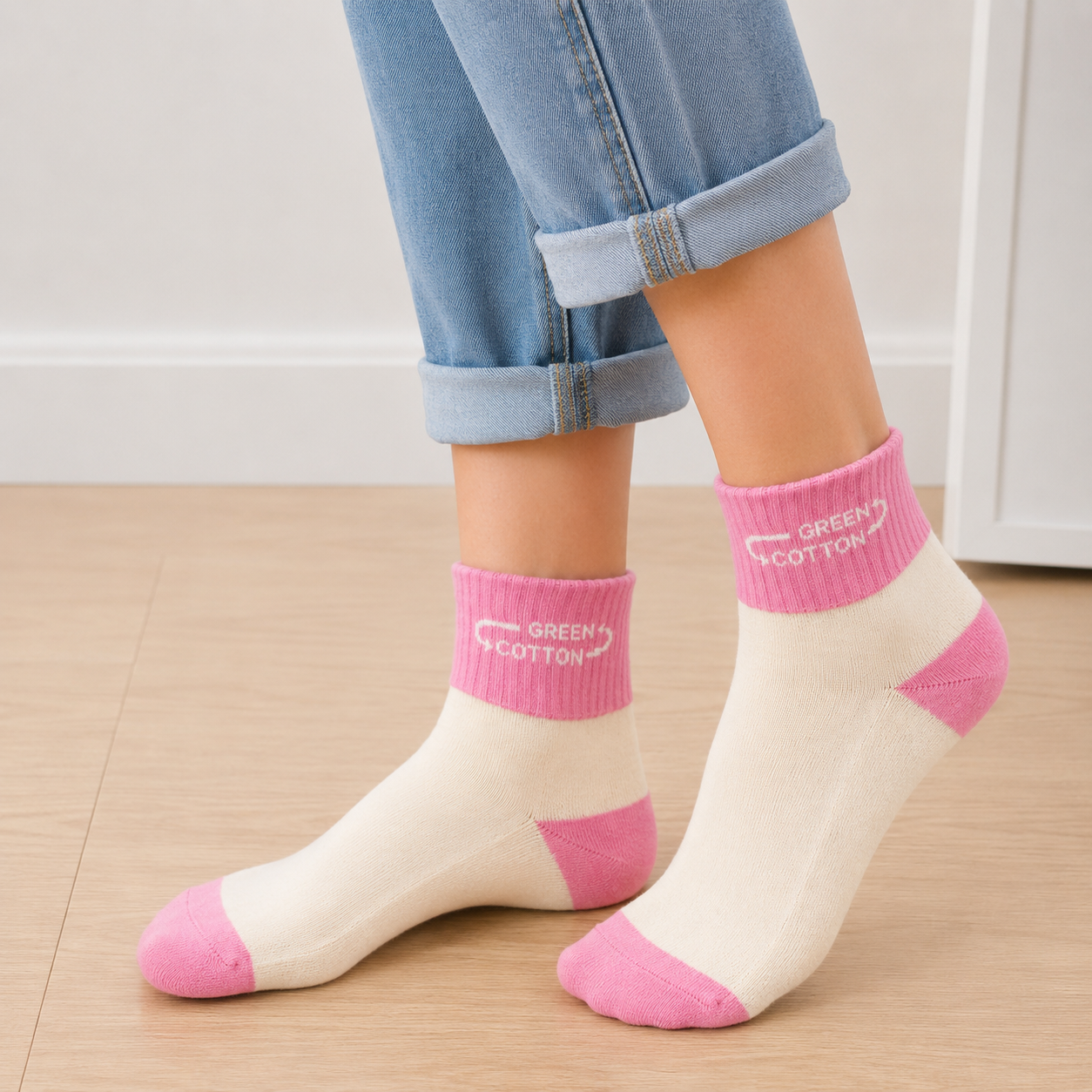 Chaussettes moyennes Rose