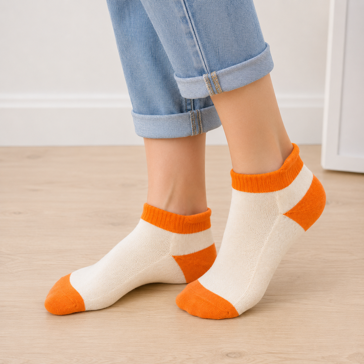Chaussettes courtes couleur Orange