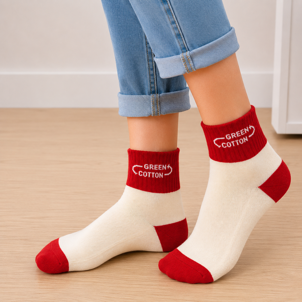 Chaussettes moyennes Rouge
