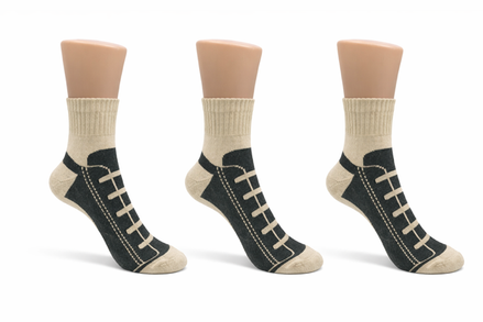 Lot de 3 Chaussetes Canvas Adulte Gris Foncé