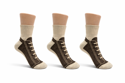 Lot de 3 Chaussettes Canvas Adulte Marron