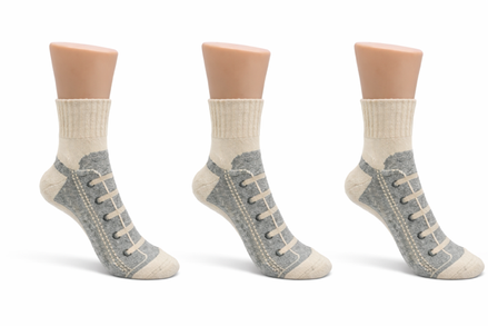 Lot de 3 Chaussetes Canvas Gris Clair Adulte