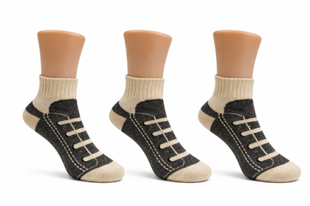 Lot de 3 Chaussetes Canvas Gris Enfants