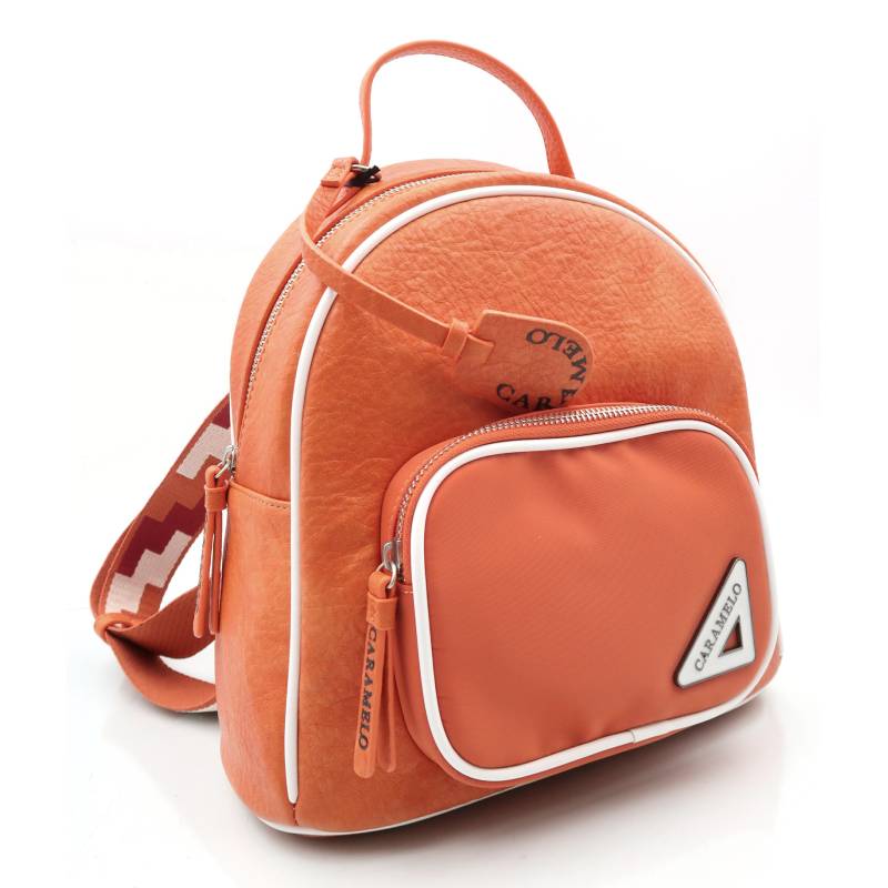 Sac à dos en cuir orange