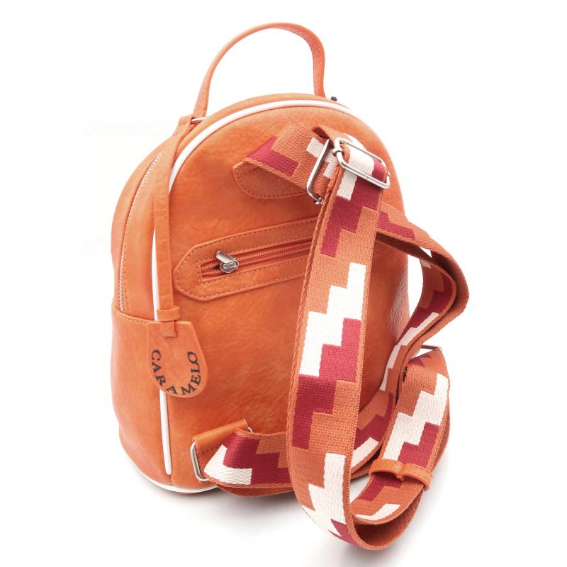Sac à dos en cuir orange