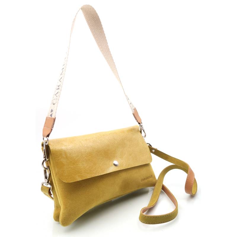 Sac à main en cuir jaune