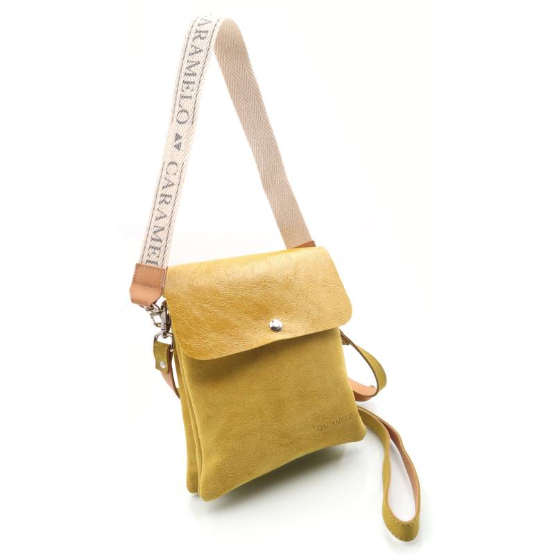 Sacoche en cuir jaune
