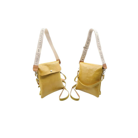 Sacoche en cuir jaune