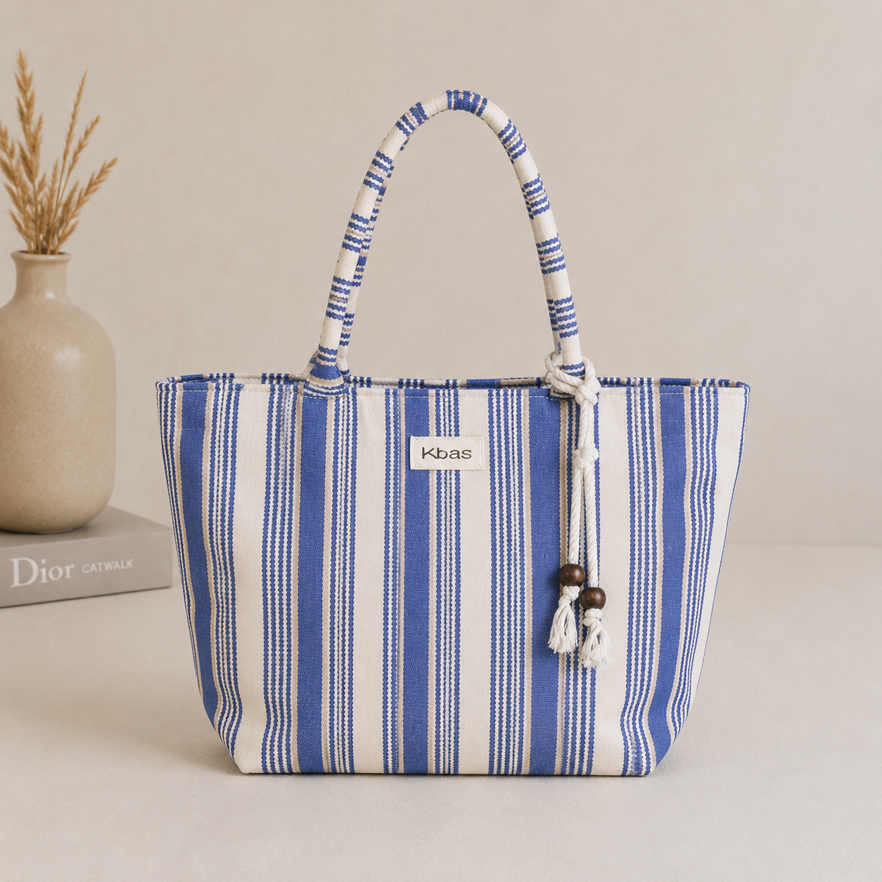 Cabas coton bleu