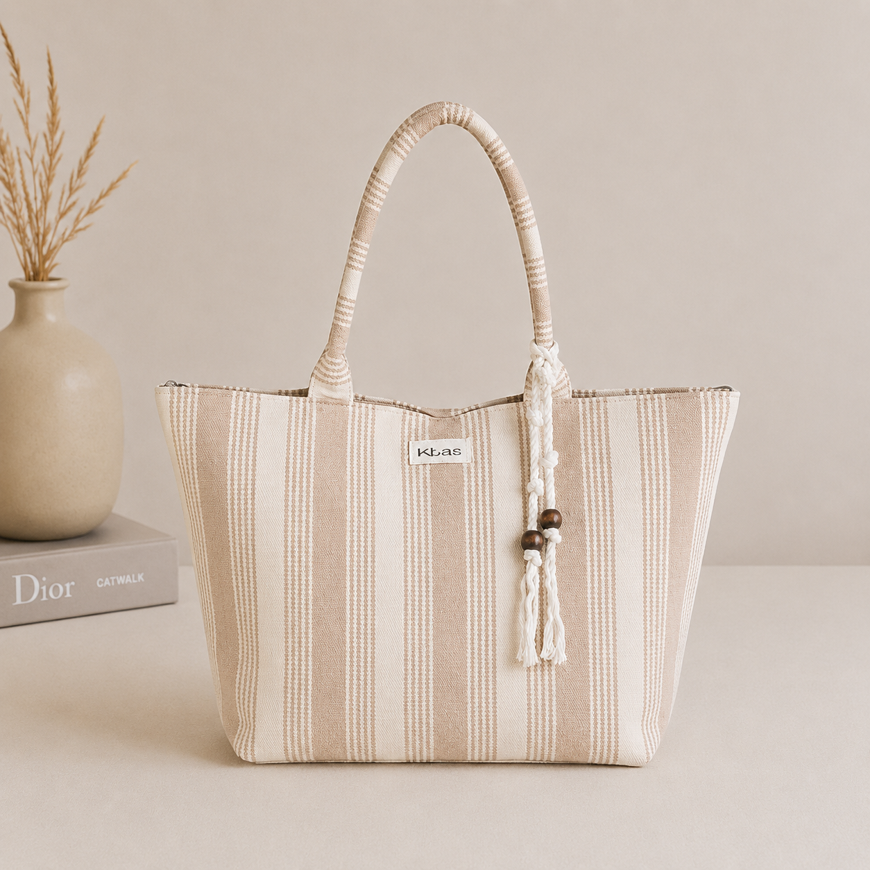 Cabas coton beige