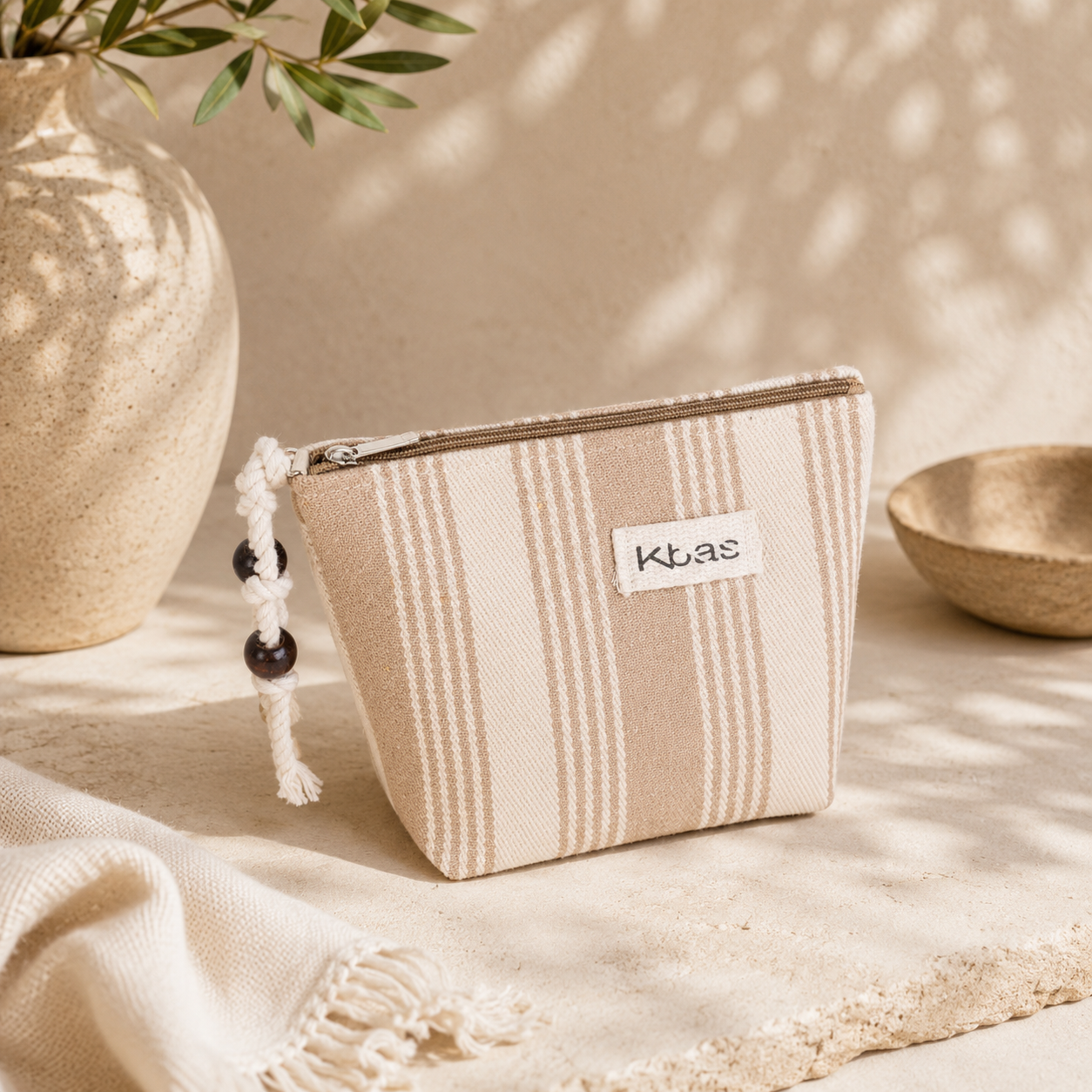 Pochette coton beige