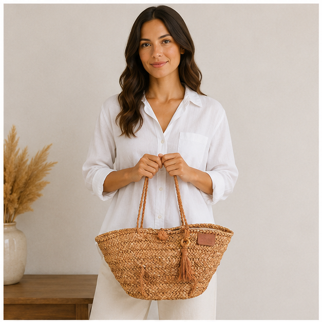 Sac en osier orange