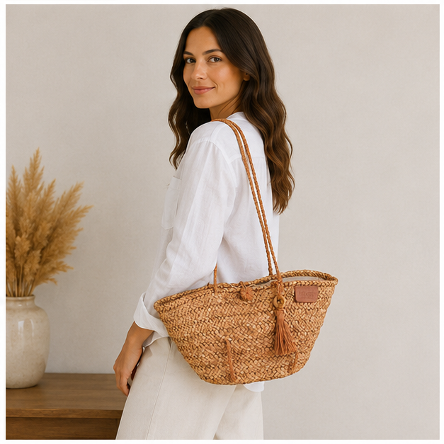Sac en osier orange