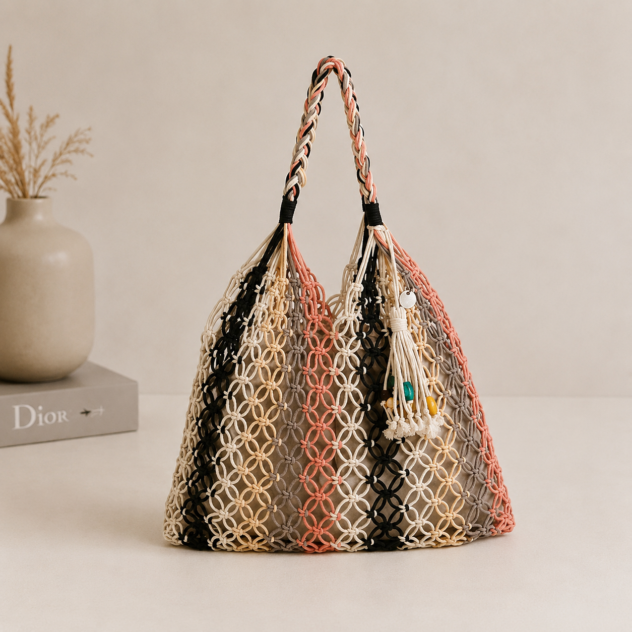 Sac filet coton multicolore