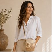 Pochette avec bandoulière beige