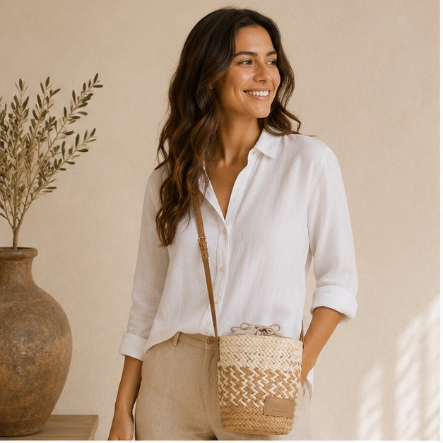 Pochette avec bandoulière beige