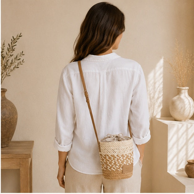 Pochette avec bandoulière beige