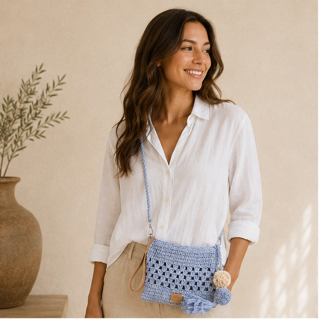 Pochette bandoulière bleue